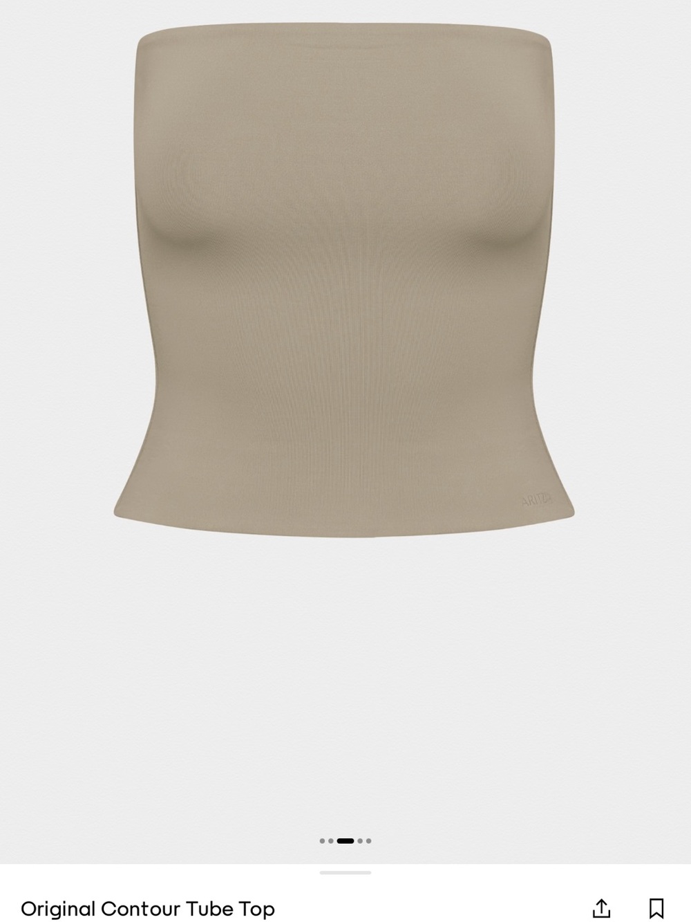 Aritzia Contour Tube Crop Top - Taupe Beige